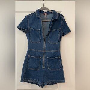 Free People Jean Curvy Jumpsuit